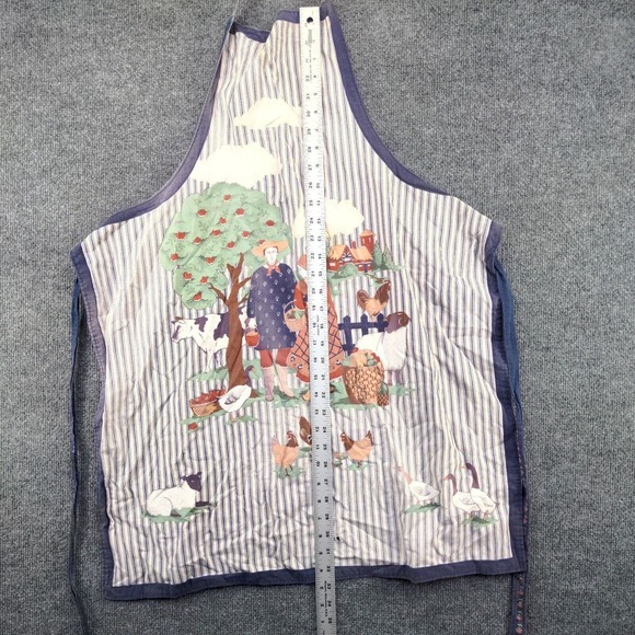 Unbranded Bib Apron Country Farm Apple Tree Animals Multi Striped - Picture 12 of 14